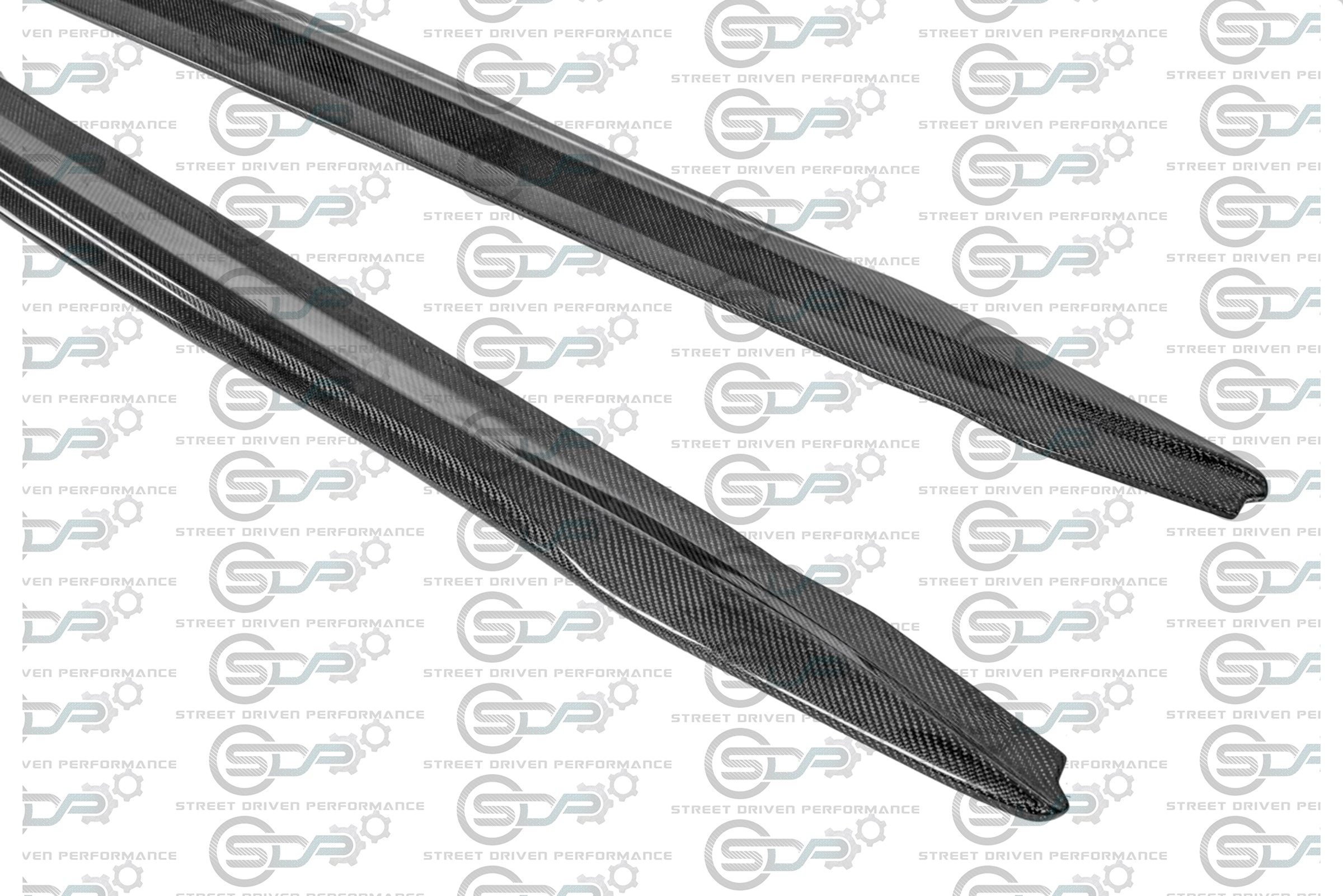 2016-2019 CADILLAC ATS-V CARBON FIBER FRONT SPLITTER & SIDE SKIRTS ROCKER PANELS GROUND EFFECTS